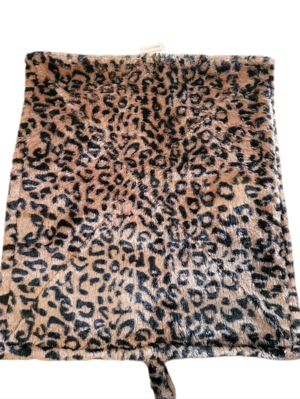 Waloo Pets Thermal Crinkle Mat For Cats Leopard Print Faux Fur Plush‎ Backing